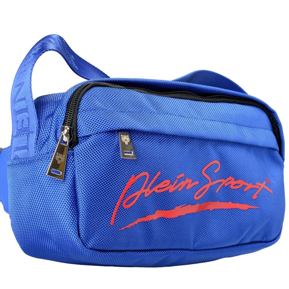 Plein Sport Unisex Navy Blue Logo Print Hip Belt Fanny Pack Bag